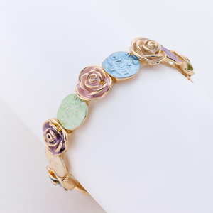 Sterling Silver Flower Paint Bracelet For Woman Gift New Design