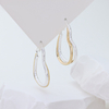 Women S925 Silver Post Double‑Layer Two‑Tone Heart Hoop Earrings Textured Click‑Top Fashion Earrings