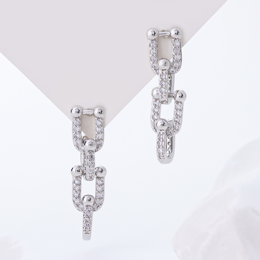 Gold Pearl Four Petal Drop Earrings