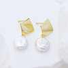 Custom Gold Heart Dangle Earrings S925 Silver Irregular Ball Party Dating
