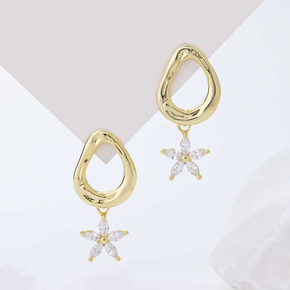 S925 Silver Gold Plated Anti Tarnish Baroque Pearl Earrings Organic Shape