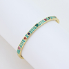【Vintage Glam】Enamel Grid Cuff Bracelet with Gold-Plated Zircon & Heart Gemstone