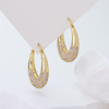 S925 Sterling Silver Radiant Fan Earrings Retro Gold Textured Luxury Studs