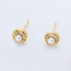 S925 Sterling Silver Square Circle Spiral Earrings Geometric Artistic Daily Studs