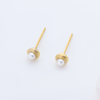 S925 Sterling Silver Square Spiral Earrings High Gloss Faux Pearl Daily Office Jewelry