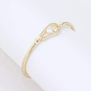 Bohemian Twisted Wire Heart Charm Bracelet