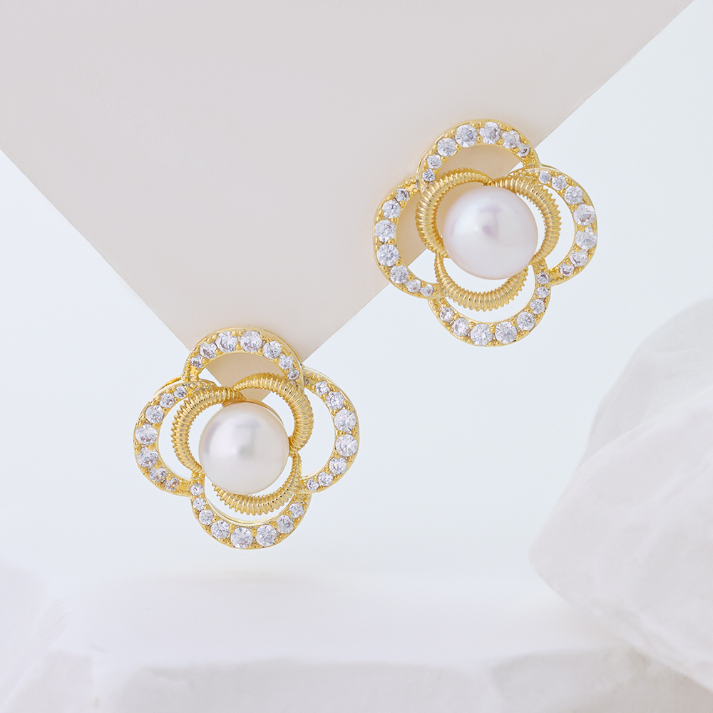 S925 Sterling Silver Baroque Pearl Earrings French Vintage Filigree Drop Jewelry