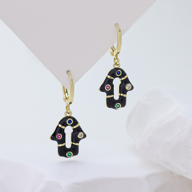 Retro resin-coated earrings exude elegance Titanium steel Earrings