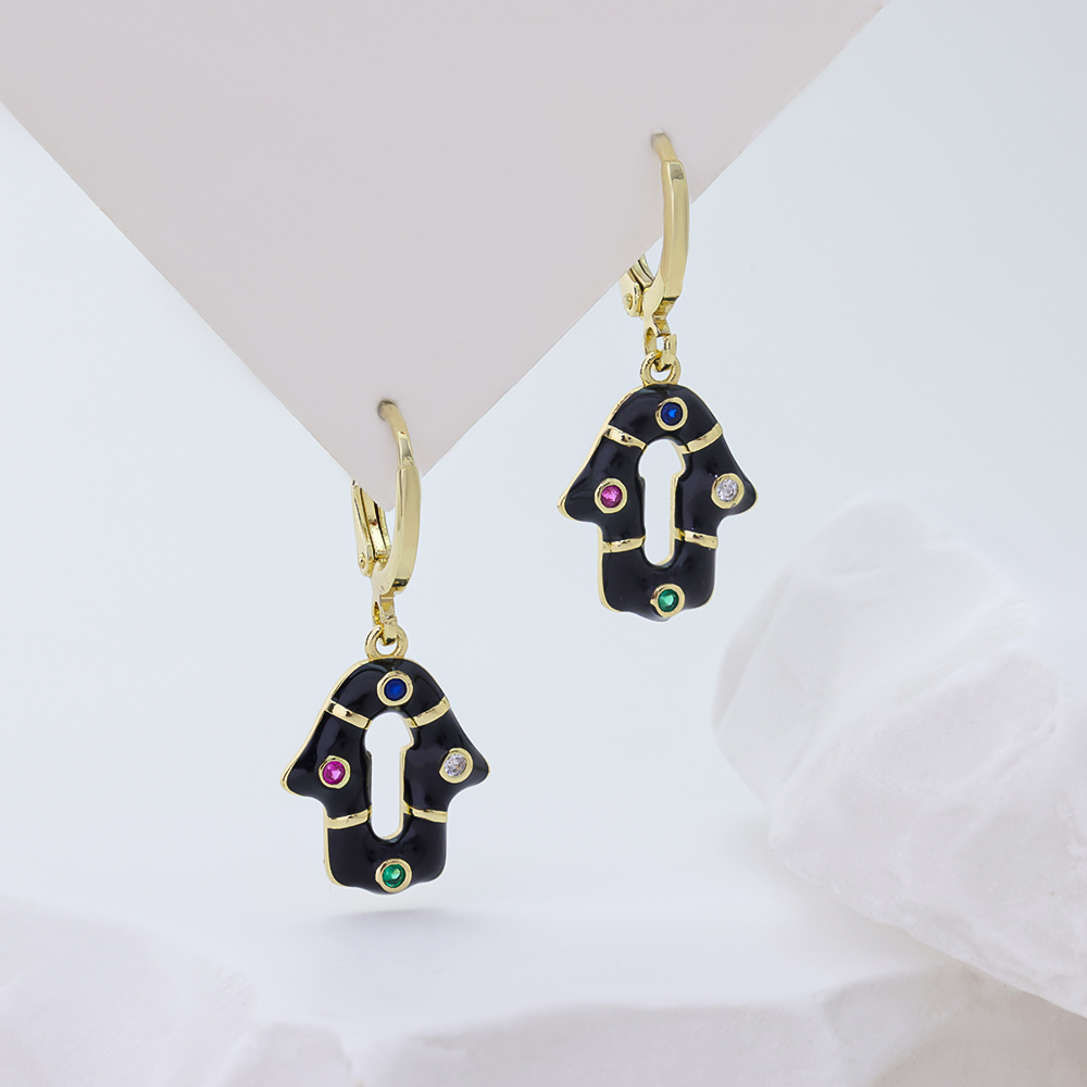Retro resin-coated earrings exude elegance Titanium steel Earrings