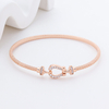 S925 electroplated 14K rose gold horseshoe buckle bracelet, adjustable jewelry