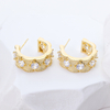 S925 Sterling Silver Sparkling CZ Halo Pearl Studs Professional Elegant Jewelry