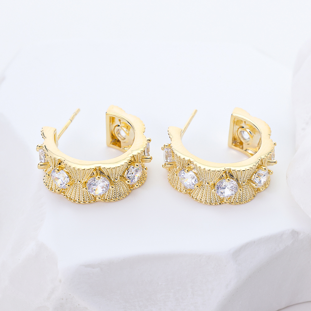 S925 Sterling Silver Sparkling CZ Halo Pearl Studs Professional Elegant Jewelry