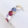 Vintage Multicolor Enamel Tree of Life Bangle Bracelet, 925 Sterling Silver Irregular Oval Jewelry, Bohemian Fashion Bracelet for Women