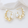 Aurelia Pearl Bloom Vintage Flower Stud Earrings, S925 Sterling Silver 14K Gold Plated Earrings with 3A CZ & Pearl for Women Jewelry