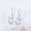 Rhodium‑Plated Butterfly CZ Dangle Earrings, S925 Sterling Silver Fish Hook Earrings for Women Statement Jewelry