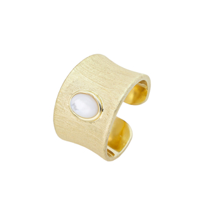 S925 Silver Gold Plated Geometric Lattice Cuff Ring