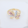 S925 Silver Gold Tone 3D Wave Cuff Ring