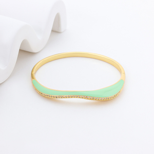 S925 Silver Gold Plated Brushed Boho Vacation Bangle