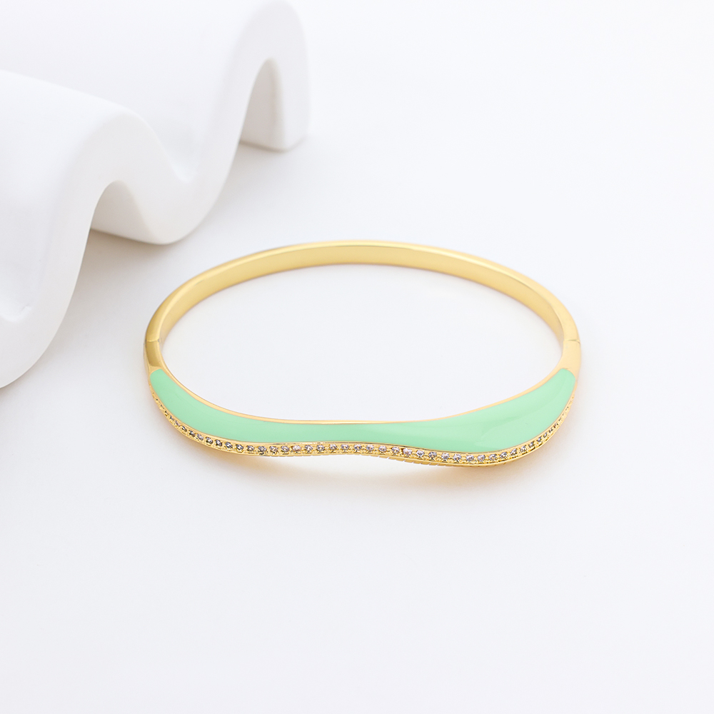 S925 Silver Gold Plated Brushed Boho Vacation Bangle