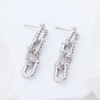 Gold Pearl Four Petal Drop Earrings
