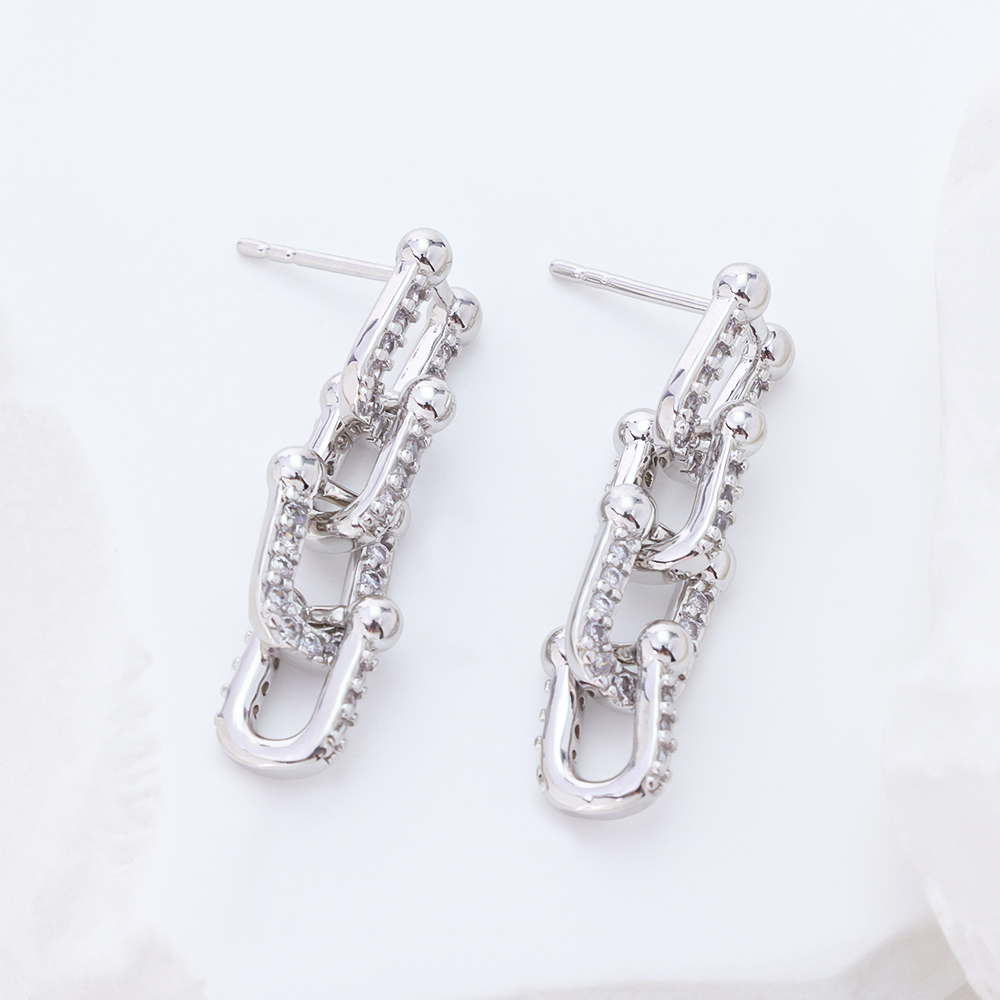Gold Pearl Four Petal Drop Earrings
