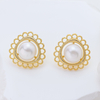 S925 Sterling Silver Antique Butterfly Earrings Brushed Gold White Zircon Vintage Studs