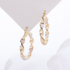 Premium Sterling Silver Tri-Color Twisted Hoop Earrings Hypoallergenic Elegant Handcrafted Jewelry Gift