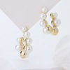 Aurelia Pearl Bloom Vintage Flower Stud Earrings, S925 Sterling Silver 14K Gold Plated Earrings with 3A CZ & Pearl for Women Jewelry