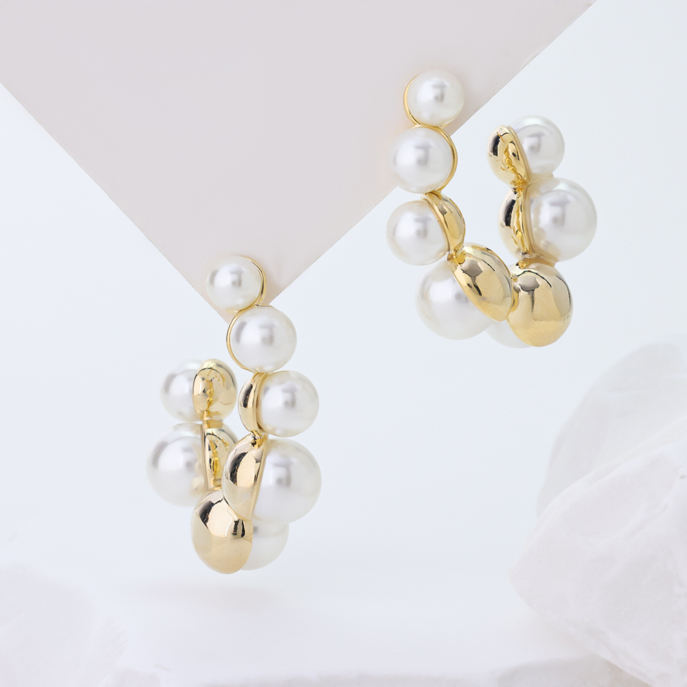 Aurelia Pearl Bloom Vintage Flower Stud Earrings, S925 Sterling Silver 14K Gold Plated Earrings with 3A CZ & Pearl for Women Jewelry