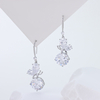 Rhodium‑Plated Butterfly CZ Dangle Earrings, S925 Sterling Silver Fish Hook Earrings for Women Statement Jewelry