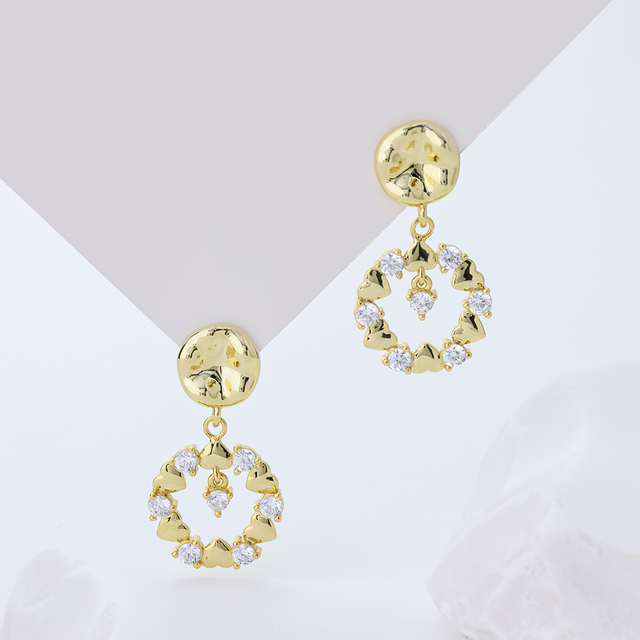 S925 Sterling Silver Gold Plated Lava Hoop Earrings Emerald Cut Statement Jewelry