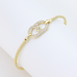 S925 Silver Pave Link Drop Earrings