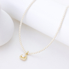 French Vintage Heart Pearl Necklace | 925 Sterling Silver Gold-Plated Pendant Choker