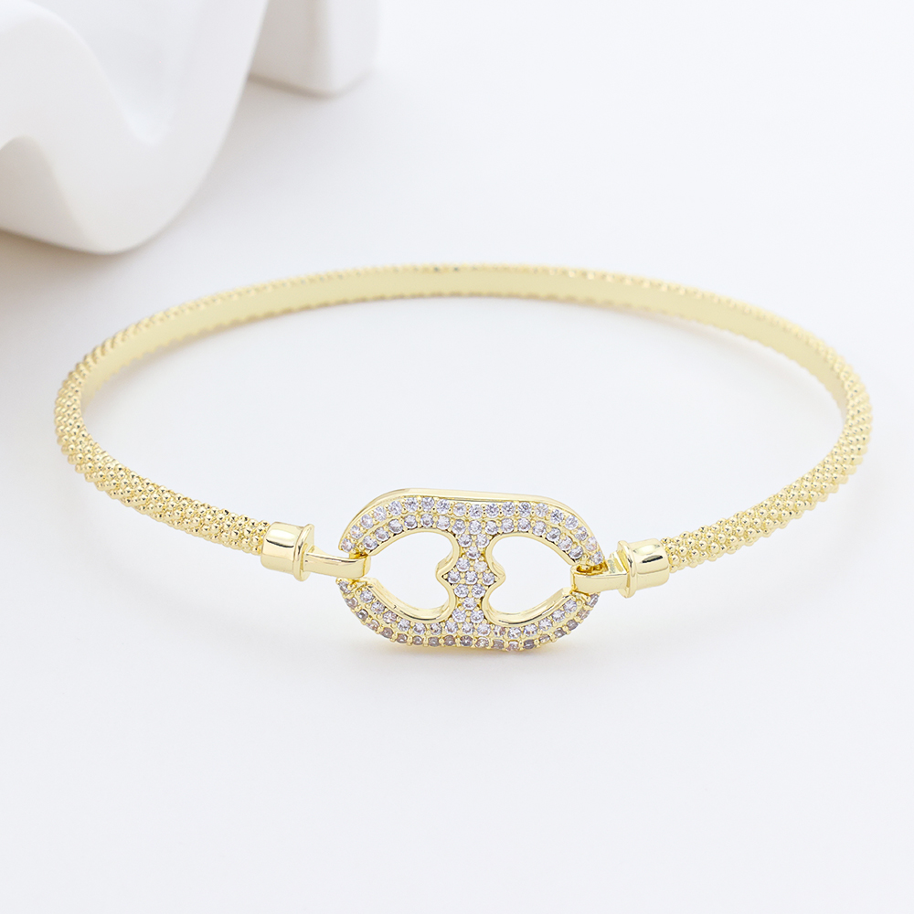 S925 Silver Pave Link Drop Earrings