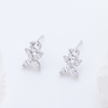 Elegant Floral CZ Stud Earrings for Women, Marquise Cut Crystal Flower Earrings with Round Center Stone, Minimalist Dainty Jewelry for Daily Wear & Wedding