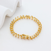 Vintage S Link Gold Plated Silver Bracelet for Women | Paved Cubic Zirconia | Luxury Chunky Chain Bracelet | Statement Jewelry for Party & Daily Wear