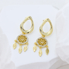 S925 Gold Irregular Spiral Drop Earrings Minimalist Luxury