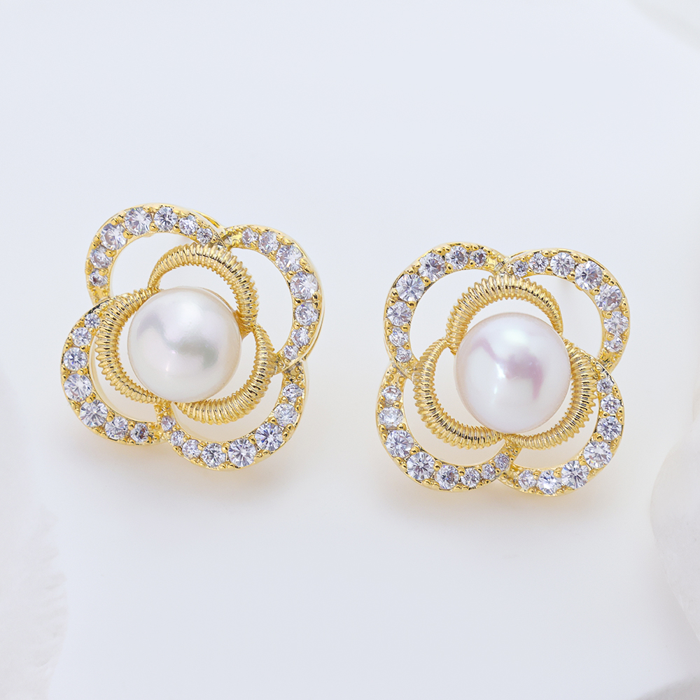 S925 Sterling Silver Baroque Pearl Earrings French Vintage Filigree Drop Jewelry