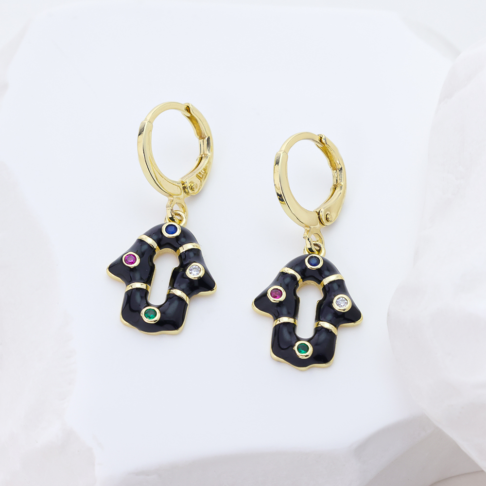 Retro resin-coated earrings exude elegance Titanium steel Earrings