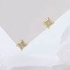 Geometric Baguette Zircon Earrings S925 Sterling Silver Elegant Vintage Statement Studs