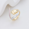 Adjustable Open Statement Ring, Abstract Spiral Shape Purple Spray Painted Accents Modern Minimalist Geometric Design Hypoallergenic Ring