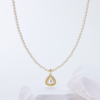 French Vintage Heart Pearl Necklace | 925 Sterling Silver Gold-Plated Pendant Choker