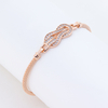 S925 Sterling Silver Rose Gold Plated Full Zircon Knotted Chain Bracelet