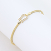 Gold-Tone Crystal-Embellished Lobster Clasp Mesh Chain Bracelet