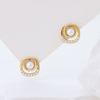 S925 Sterling Silver Twist Pearl Stud Earrings, Cubic Zirconia Inlaid Dainty Natural Freshwater Pearl Earrings for Women Elegant Daily Jewelry Gift