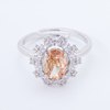 S925 Silver Vintage Green Cushion Ring