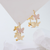 S925 Silver Hoop 18k Gold Plated Earrings Colored Painted Jewelry Butterfly Shape Plain Earrings