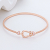 Rose Gold Mesh Chain Bracelet with Barrel Clasp