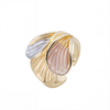 French Style Gold & Silver Shell Ring | Vintage Ribbed Open Band for Women