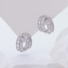 Goodliness Silver Square Hoop Earrings with Baguette Zircon Guangzhou